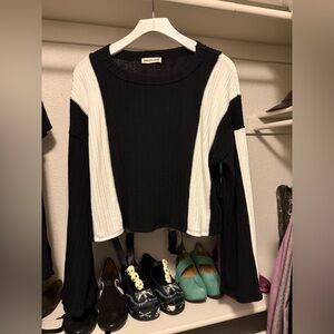 Black and White Long Sleeve Top